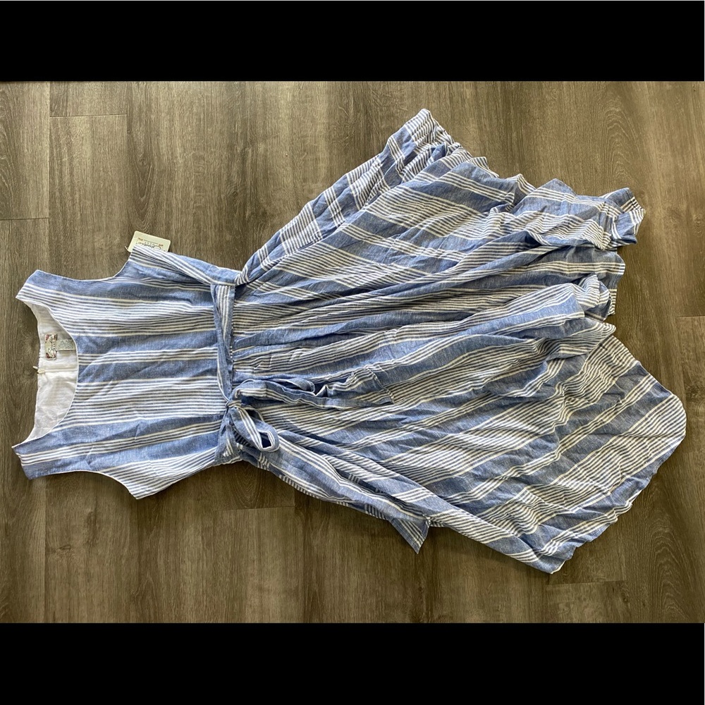 Studio West Blue/White striped handkerchief dress